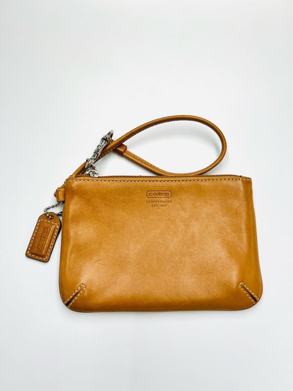 Vintage Coach Tan Leather Wristlet